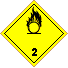 Pictogramme TMD : Flamme sur un cercle, fond jaune
