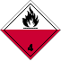 Pictogramme TMD : Flamme, fond blanc partie du haut et rouge partie du bas